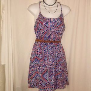 Cute colorful dress w/belt